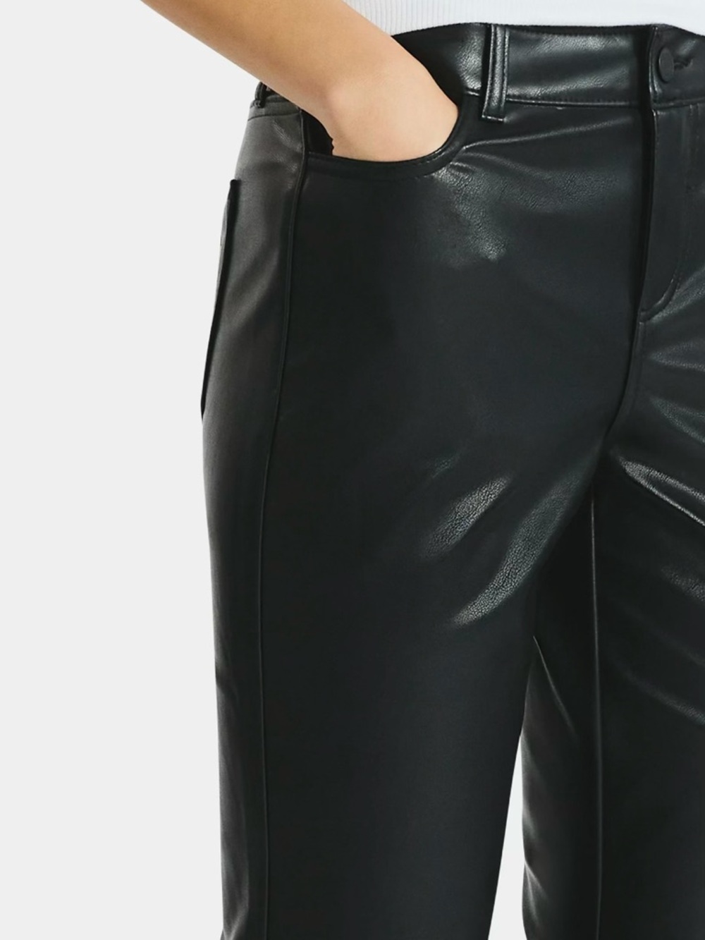 NWOT - Faux Leather Baby Bootcut Pants. - Picture 5 of 5
